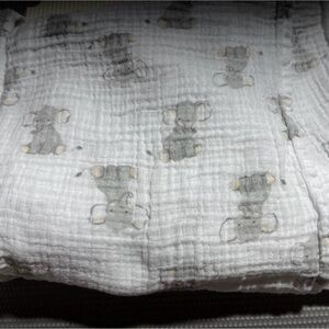 aden and anais muslin swaddle blanket and nursery or carseat cover, elephants